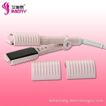 Portable hair curler with ceramic coating plates